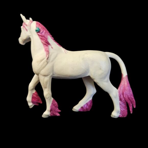 Safari Ltd Unicorn Figurine 2008 White Pink Mane Tail Flowers Collectible Toy - Picture 4 of 7